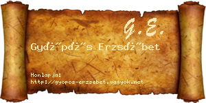 Gyöpös Erzsébet névjegykártya